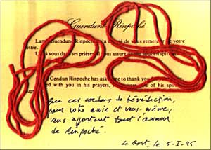 Bénédiction de Lama Guendune